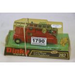 Boxed Dinky 282 Land Rover Fire Appliance diecast model, diecast near mint, good box with