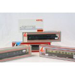 Boxed Marklin HO 8304 plus a boxed Lima OO gauge Railcar (damaged) and 3 x boxed Lima coaches (5)