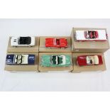 Six Franklin Mint 1:43 metal models, in custom brown boxes, to include Chevrolet Corvette 1957,