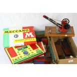 Collection of vintage Meccano to include Accessory Outfit No 6A, base plates, instruction manuals,