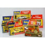 Seven boxed Dinky Toys diecast models to include 2 x No.266 E.R.F Fire Tender, No.192 Range Rover,