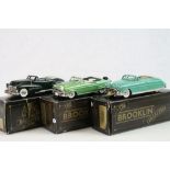 Three boxed 1:43 The Brooklin Collection metal models to include BRK74 1947 Cadillac Convertible,