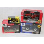 Four boxed 1:43 Brtains ERTL models to include 13654 9880 4WD Tractor, 13451A Massey Ferguson 1800