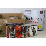 Retro Gaming - Boxed Playstation PS1 console, 2 x controllers, power cable, 24 x Playstation 2