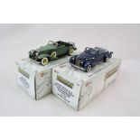 Two boxed 1:43 Brooklin Collection metal models to include Factory Special No 5 1938 Cadillac