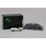 Boxed 1:43 Tin Wizard 1192 Saab Sonnett 1 Roadster (1955) metal model in white plus a cased Tin