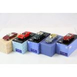 Five boxed 1:43 Relicars metal models to include no 13 Maserati 3500GT Spydar, no 100C Jaguar XJ-C