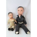 Two mid 20th Century Reliable Toys Canada ventriloquist dolls, both showing wear