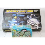 Boxed Scalextric 400 C587 set with both slot cars plus a boxed 'Blue Box' Home Farm Set