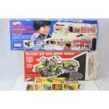 Boxed Cherilea Action Man Jeep, boxed Palitoy Action Man (loose head) and a boxed Mattel Hot