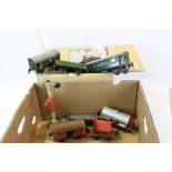 Seven Marklin O gauge items of rolling stock to include tipping wagon, wagons and coaches plus a