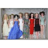 Eight vintage Barbie / Sindy type fashion dolls, condition varies with play wear and repainting