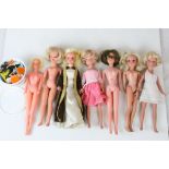 Five Sindy dolls, and two others, mixed condition, together with various clothes and accessories