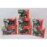 Seven boxed 1:43 Britains tractors to include 9504 Fendt 615 LSA, 9501 Massey Ferguson MF 3680, 9495