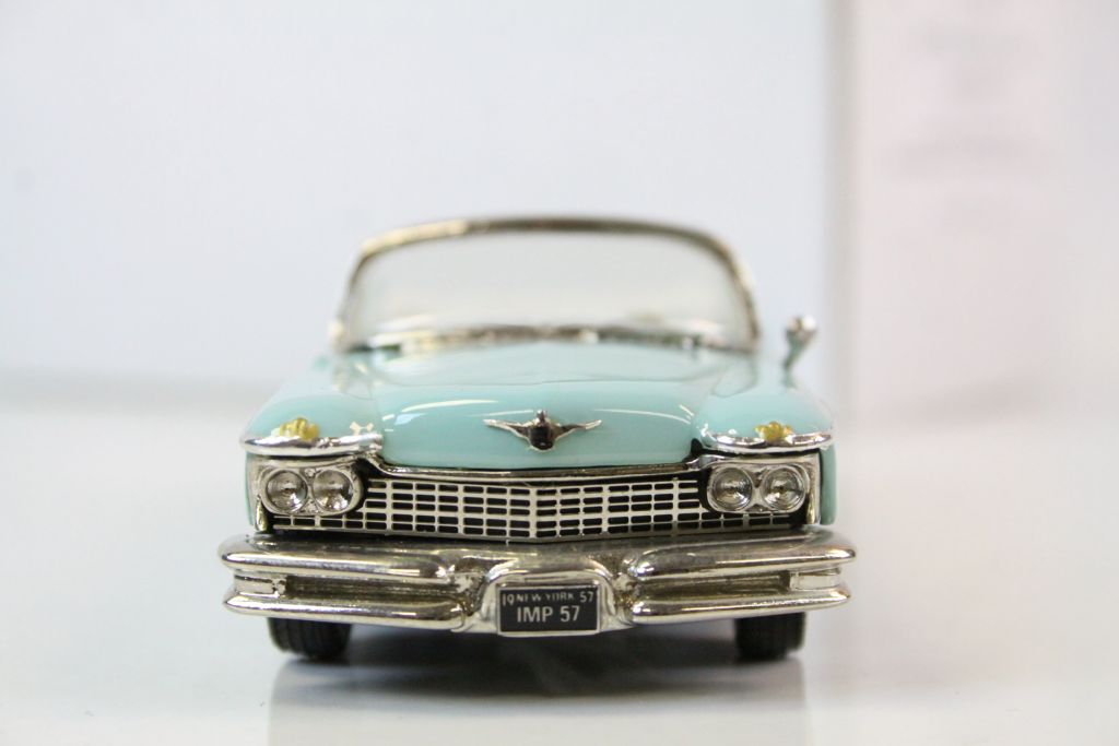 Boxed 1:43 Conquest Models Nr 34 1957 Imperial Crown convertible in Seafoam Aqua, vg - Image 3 of 7