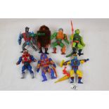 Seven original Mattel He Man Masters of the Universe figures to include Grizzlor, Mekaneck, Man At