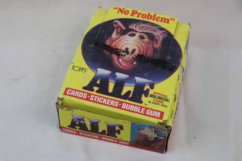 Collectors Cards - Trade box of Topps Alf cards / stickers/ bubble gum containing 48 unopened