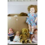 Collection of 16 mid 20th Century dolls and Teddy bears to include mainly Pedigree plus Rosebud