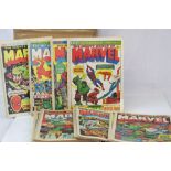 Large collection of over 200 1972 Mighty World of Marvel comics