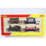 Boxed Hornby OO gauge R2670 Railroad Train Pack with GWR 0-4-0 Locomotive and 3 x items of rolling