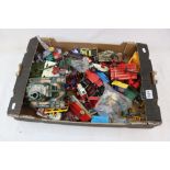 Collection of vintage play worn diecast models to include Corgi, Dinky, Matchbox etc featuring