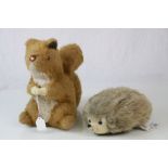 Two Merrythought soft toys to include Squirrel and Hedgehog, gd condition