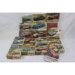 22 Airfix 1/32 plastic model car construction kits, to include Mercedes 280SL, Ford Escort Mk I,