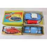 Boxed Marx Battery Operated Electric Car in pale blue (vg condition, split to box seems) and a boxed