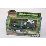 Boxed Scalectric C305 Bentley slot car in excellent condition, split to box window