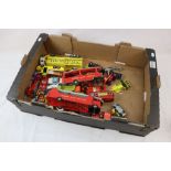 Quantity of vintage play worn diecast to include Matchbox Lesney, Corgi and Dinky featuring Dinky