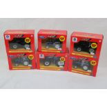 Six boxed 1:32 Britains tractor models to include 42112 New Holland T8040, 42197 Ford 7000, 42416