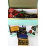 Collection of vintage Meccano, to include pulleys, wheels, electric motor etc