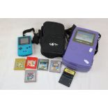 Retro Gaming - Nintendo Game Boy Color console, 5 x Game Boy cartridges to include Pokemon,