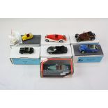 Seven boxed CCC 1:43 metal models, to include Peugeot VLV Cabriolet Electrique 1942 (F124), Delage