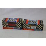 Two boxed Scaletric slot cars to include C17 Lamborghini in yellow and C79 Offenhauser front