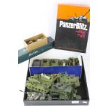 Group of Dinky & Corgi military diecast models to include plus a boxed AH Panzer Blitz war game with