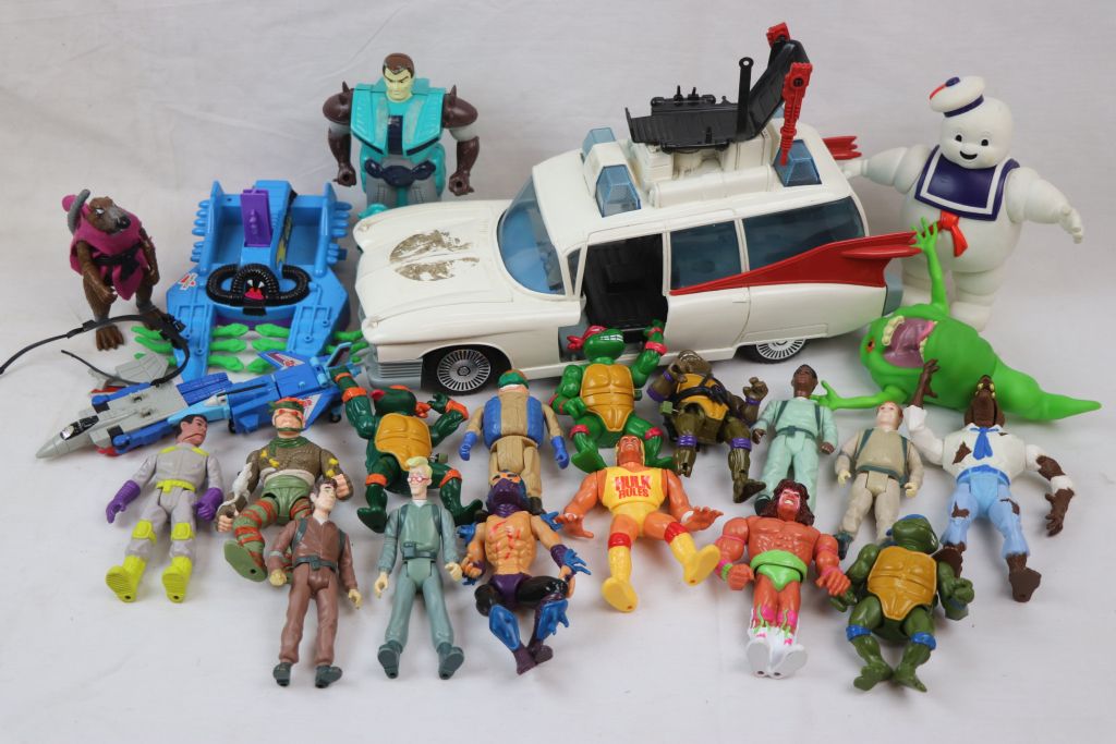 Ghostbusters, Turtles, WWF & Transformers - Quantity of figures and vehicles to include