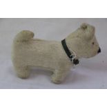 Mid 20th Century plush toy dog, well loved with areas of fur missing