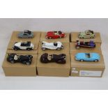 Nine Brumm 1:43 metal models, in custom brown boxes, to include Fiat 508C cab 1100 HP 32 1937,