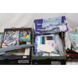 Quantity of boxed and unboxed plastic model kits to include AMT Star Trek, AMT Gigantics, Macross