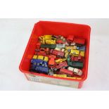 Collection of vintage play worn Matchbox Lesney diecast models, mainly commercial examples