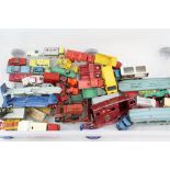 32 Vintage play worn diecast models to include Dinky & Corgi, featuring Dinky horse box, Corgi car