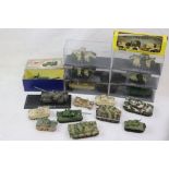 Collection of cased and unboxed military models in small scale and 1:72 to include Corgi, Altaya