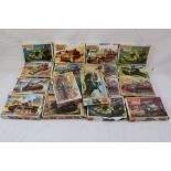 18 unmade boxed Matchbox 1/76 plastic model kits, to include Panzer II Ausf-F, Krupp Protz Kfz.69,