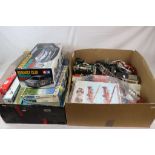 Seven boxed model kits to include Tamiya 58138 Renault Clio Williams 1/10 scale (built), Airfix x 4,