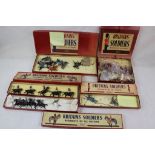 Five boxed Britains metal figure sets to include Confederate Infantry, Confederate Infantry on