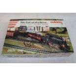 Boxed Marklin HO scale Delta 2963 train set with locomotive, 4 x items of rolling stock, track and