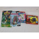 Four boxed/carded to include Kenner Techno Zoids Evil Scorpion, Bandai DragonBall Z Trunks, Bandai