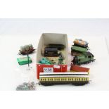 Group of model railway to include boxed Dinky Station Staff 051, 0-4-0 locomotive, rolling stock and