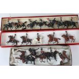 Three boxed Britains metal military figure sets (custom boxes) to include First Horseguard Set No 2,